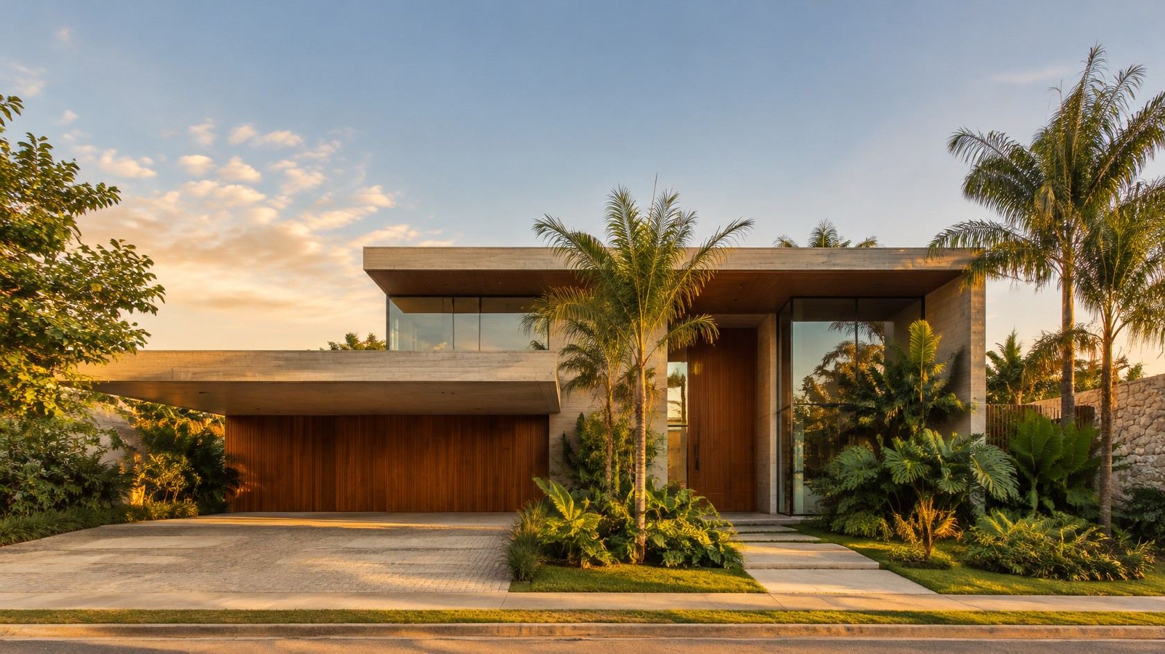 Capa do site da imobiliária: fachada de casa moderna